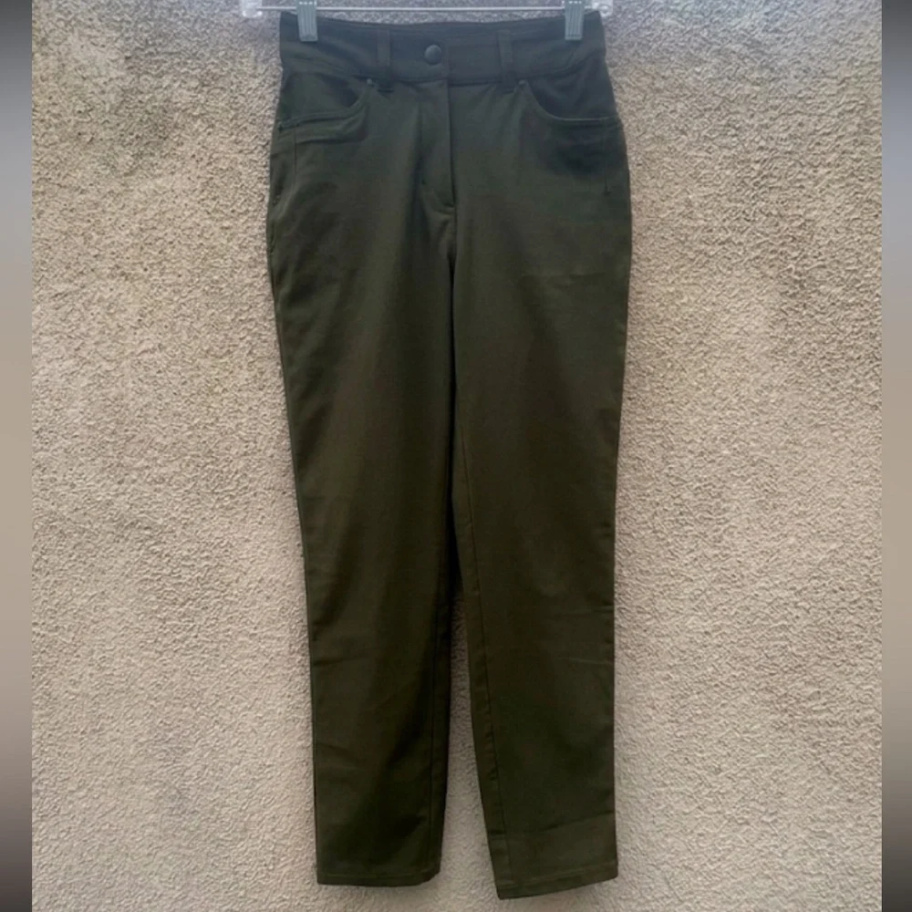 Lululemon City Sleek 5-Pocket 7/8 Pant In Dark Olive Size 0 Like New!